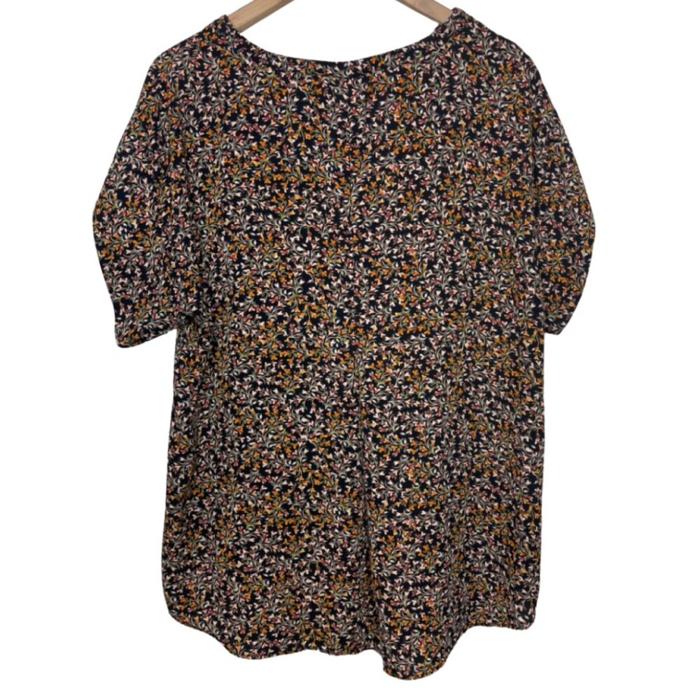 &. LAYERED | Womens Casual Short Sleeve Orange Floral Top | Size XL - Picture 6 of 12